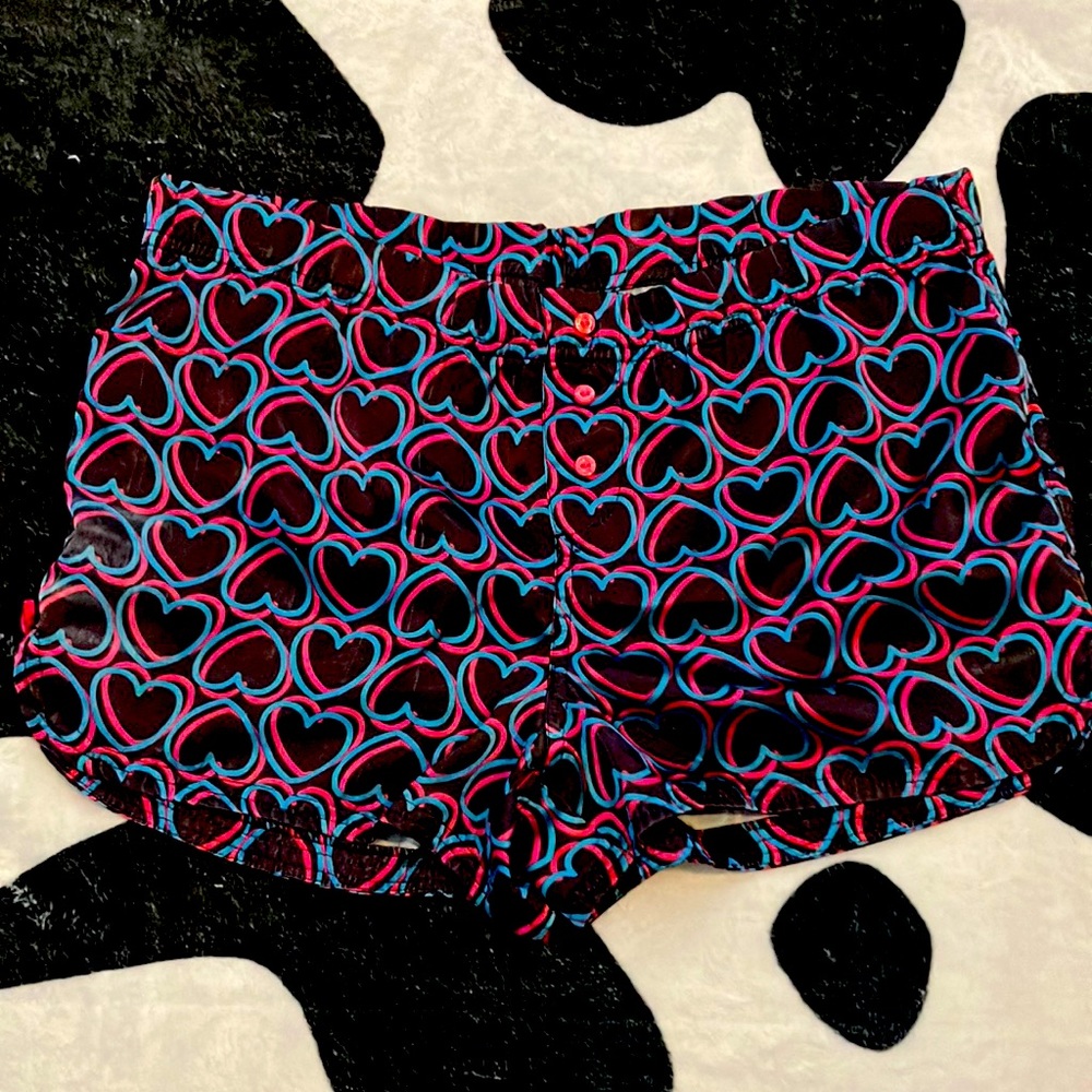 Neon heart shorts